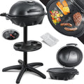 KESSER Gril Électrique 2en1 - Pied avec Couvre-Pied – 2400 W, gris/noir